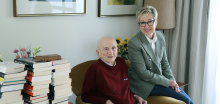 Peter Singleton of Woollahra with Sydney Centenarian Study Coordinator Dr Catherine Browning